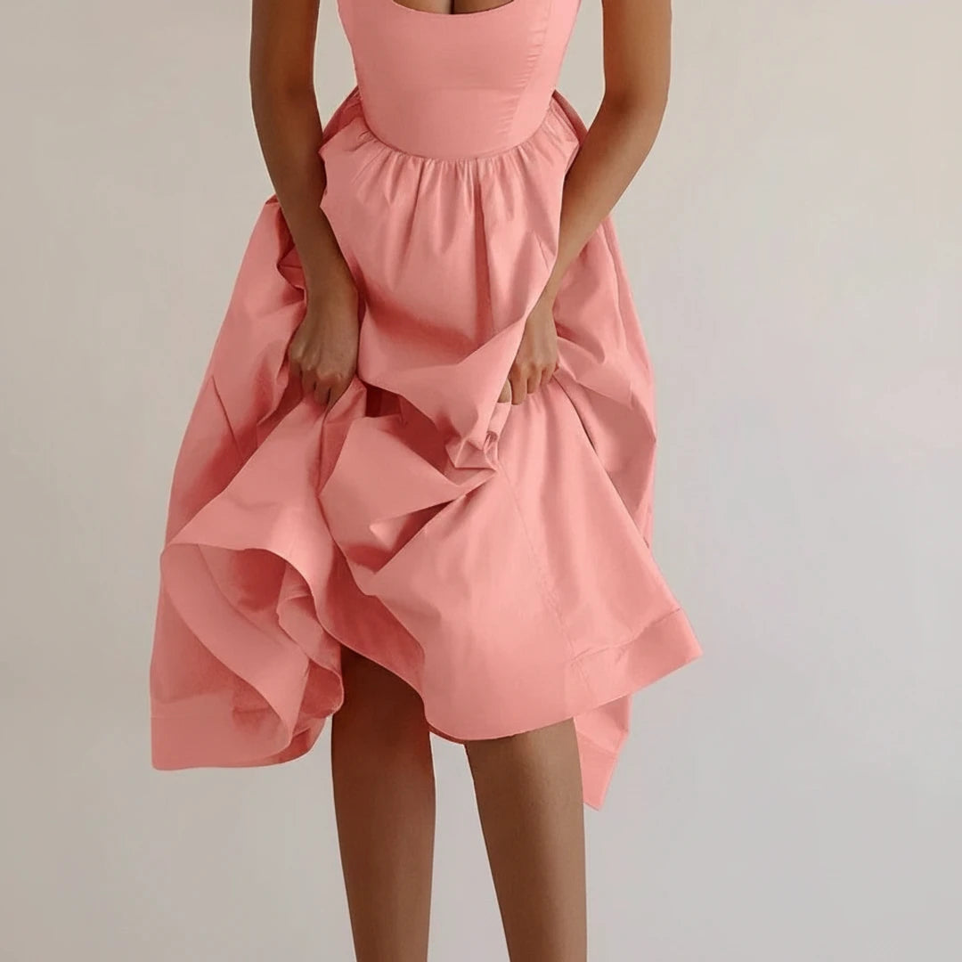 Women's Spaghetti Strap A-Line Midi Dress