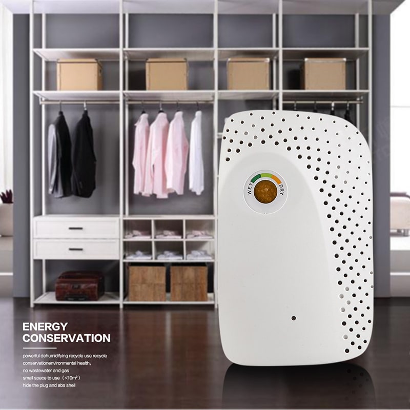 Closet Dehumidifier for Small Spaces, Basements, and Crawl Spaces with Rechargeable Silica Gel