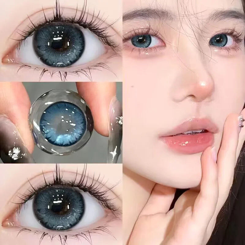 Dopiv | 1 Pair New Colored Contact Lenses with Diopters Natural Lenses Blue Lenses Bestsellers Green Pupil Cosmetics Fast Shipping