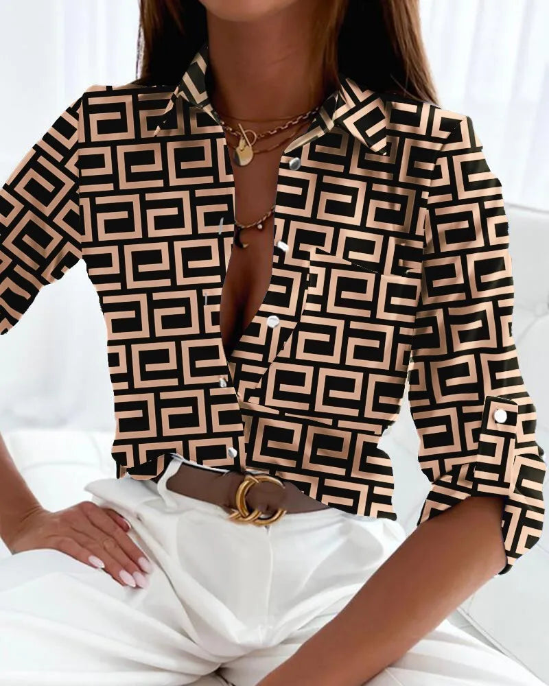 Image of Mary | Women's Button-Down Long Sleeve Blouse