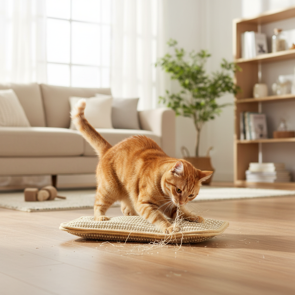 Soft Cat Scratching Pillow with Durable Scratch Surface