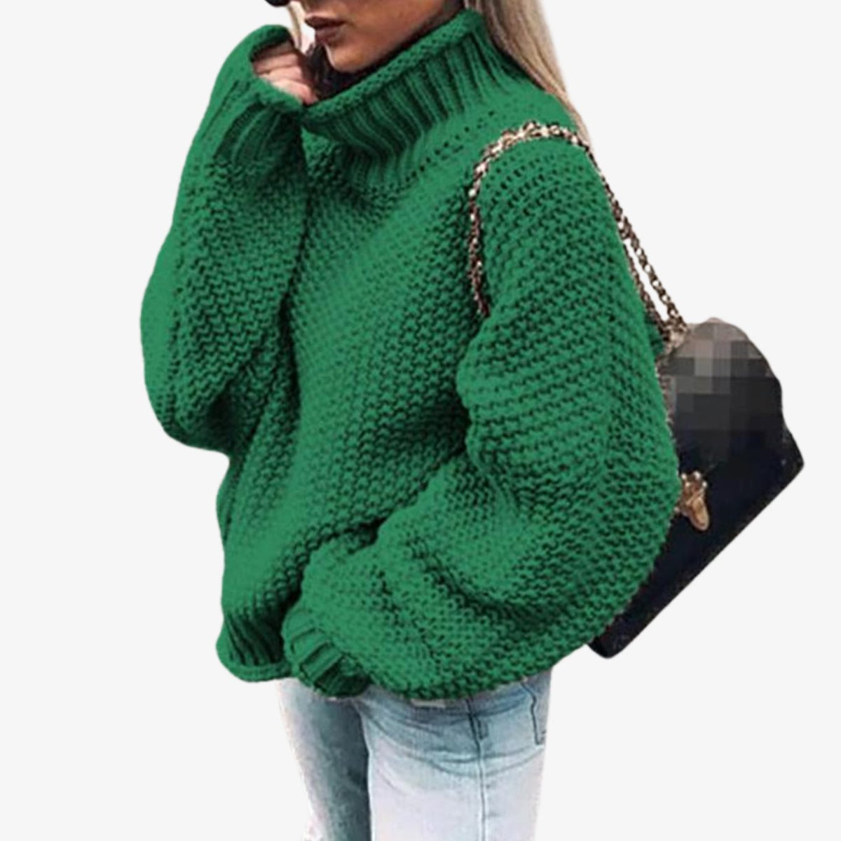 Women's Oversized Chunky Knit Turtleneck Sweater