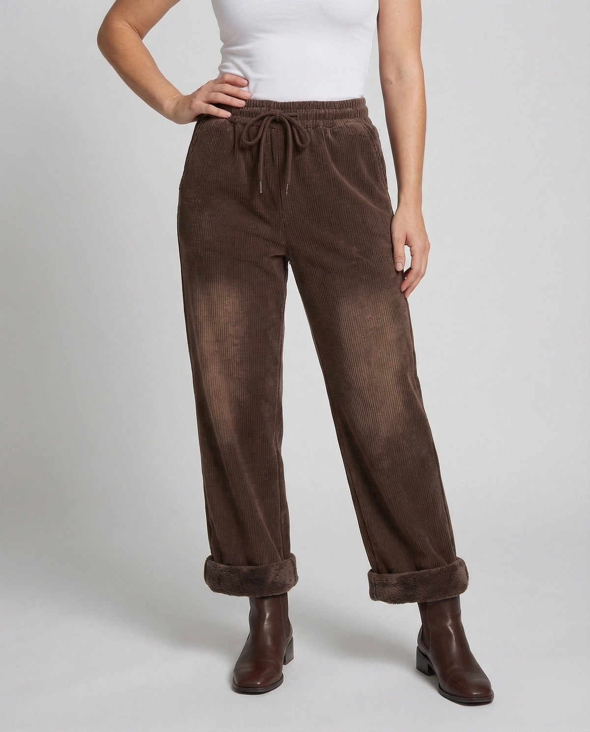 Women's Thermal Teddy-Lined Corduroy Pants