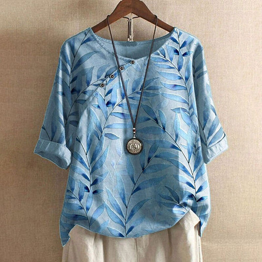 Image of Olive | Women's Floral 3/4 Sleeve Blouse