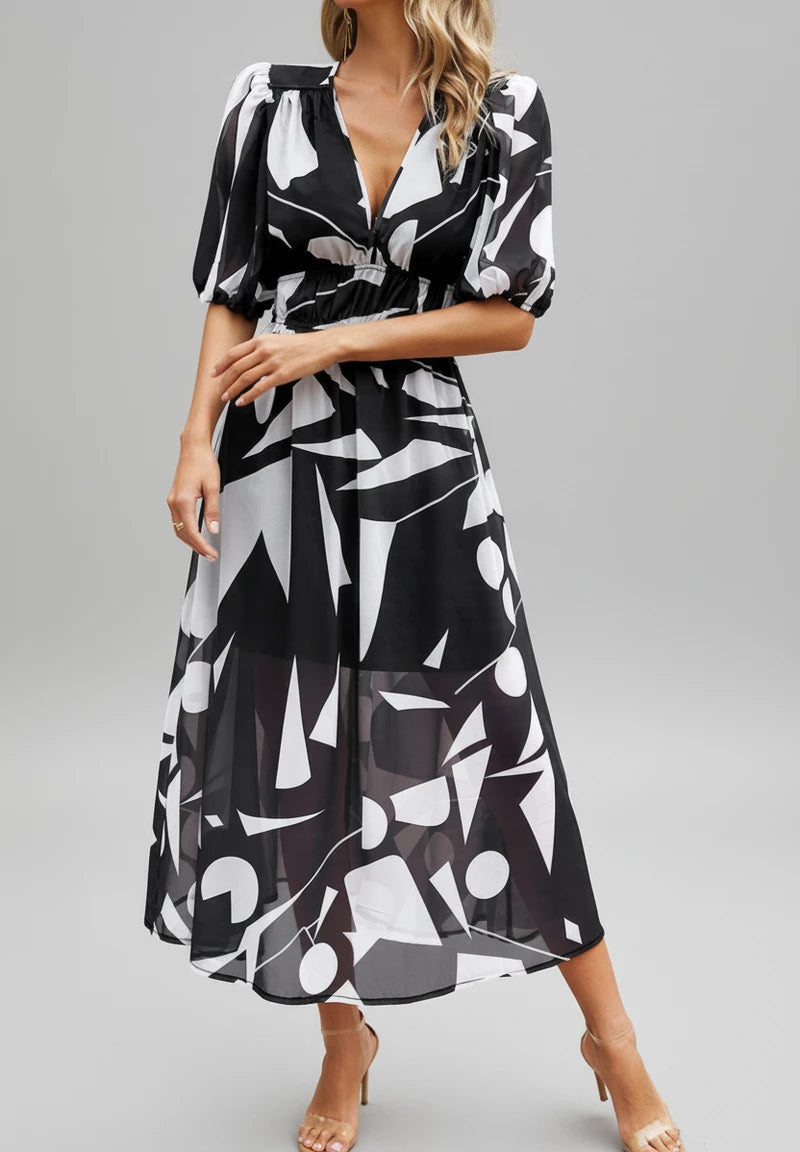 Floral A-Line Midi Dress for Women