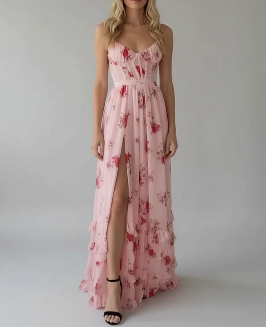 Women's Floral Spaghetti Strap Maxi Dress