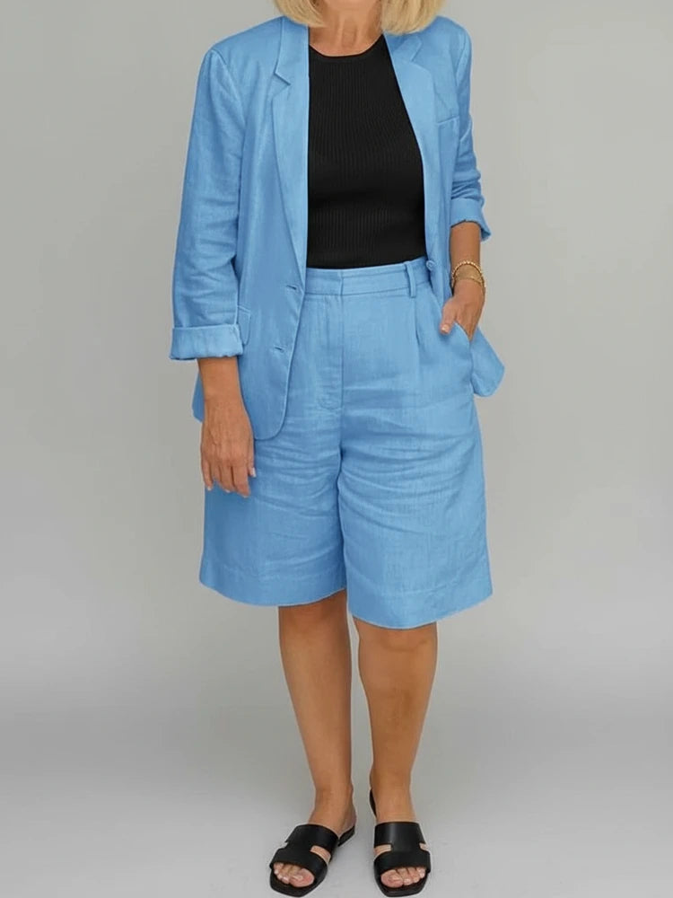 Relaxed Fit Blazer Set for Women