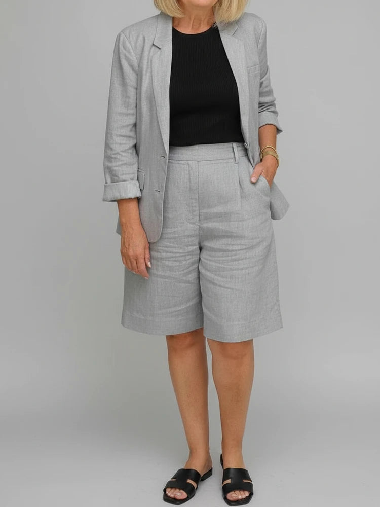 Relaxed Fit Blazer Set for Women