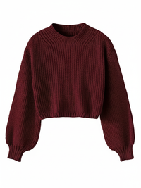 Cropped Crew Neck Sweater for Women