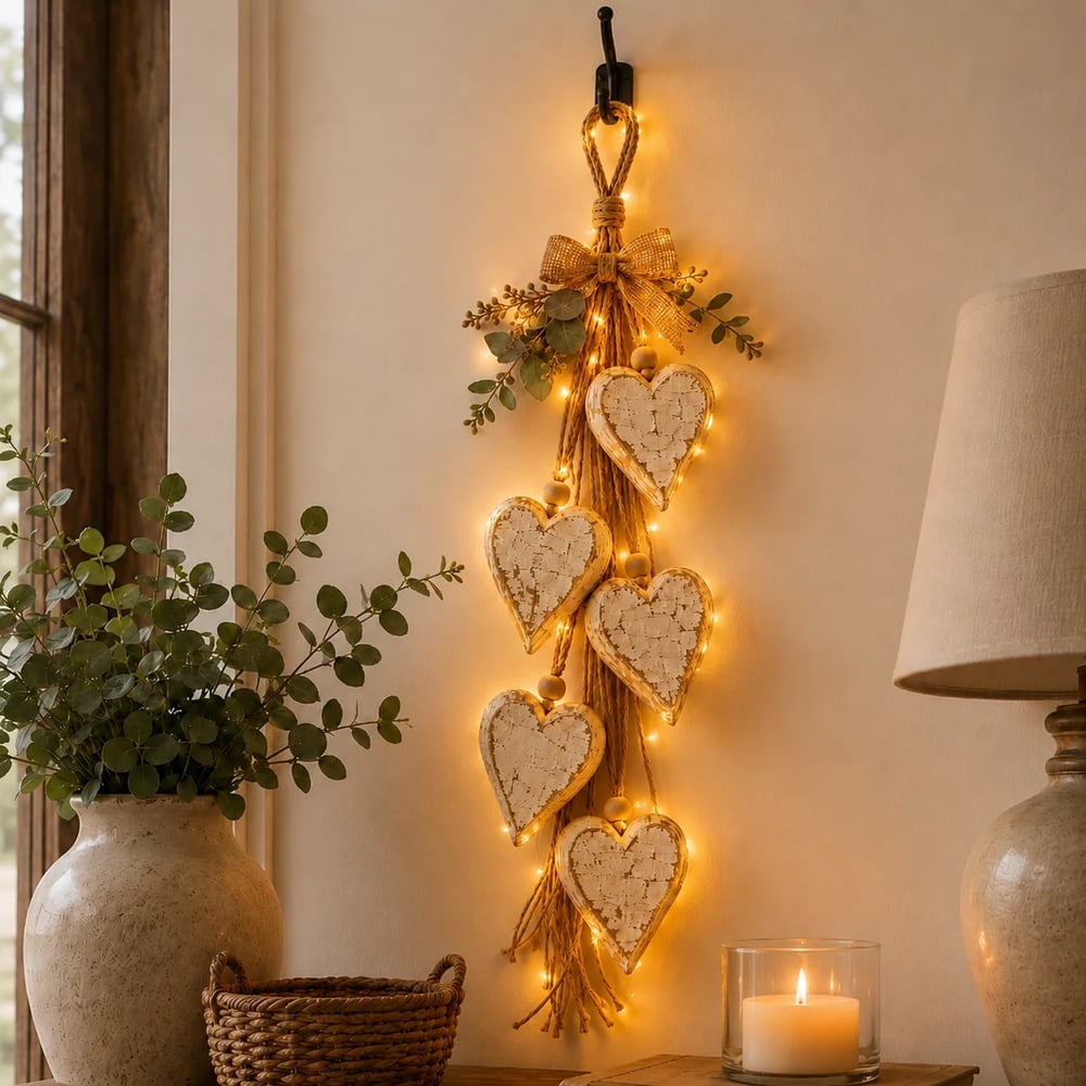 Aesthetic Hanging Light-Up Heart Wall Decor Ornament