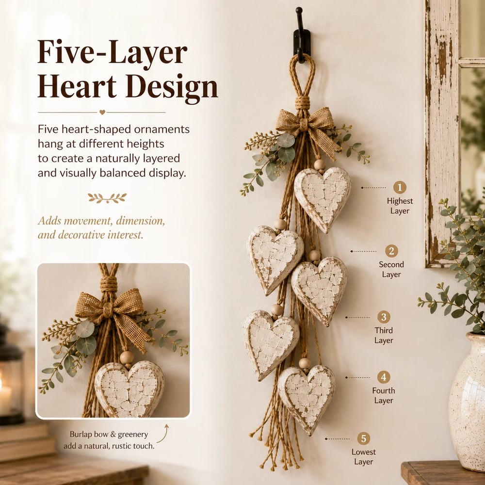 Aesthetic Hanging Light-Up Heart Wall Decor Ornament