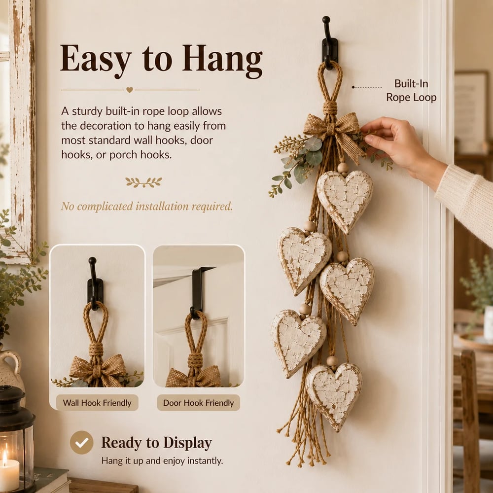 Aesthetic Hanging Light-Up Heart Wall Decor Ornament