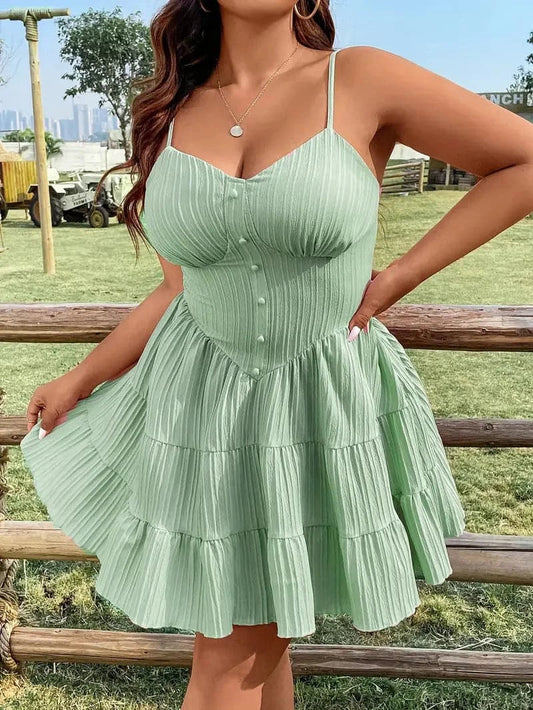 Image of Alice | Women's Spaghetti Strap A-Line Mini Dress