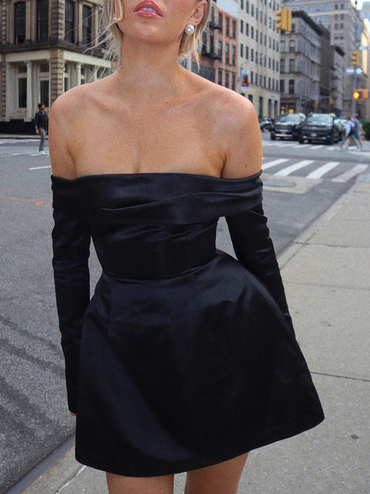 Image of Allison | Women's Off-Shoulder A-Line Mini Dress