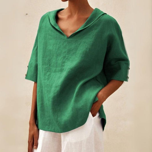 Image of Bella | Women's V-Neck Relaxed Fit Blouse