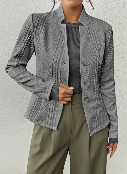 Button-Front Fitted Jacket for Women AI replaced image