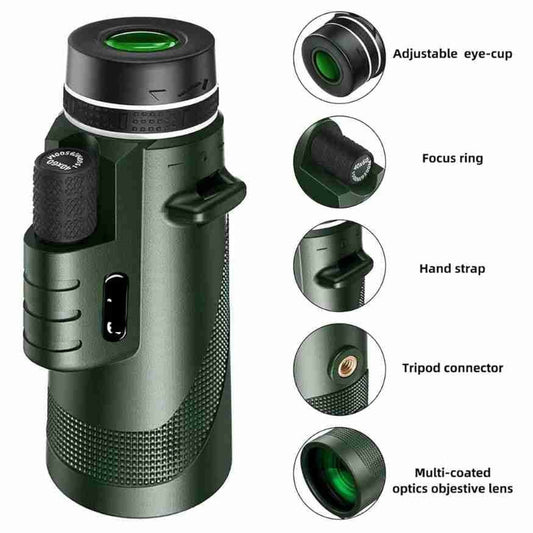 Compact HD Ultra-Zoom Monocular for Hiking and Birdwatching