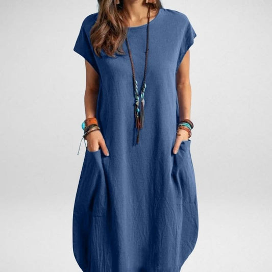 Image of Courtney | Women's Relaxed Fit Midi T-Shirt Dress