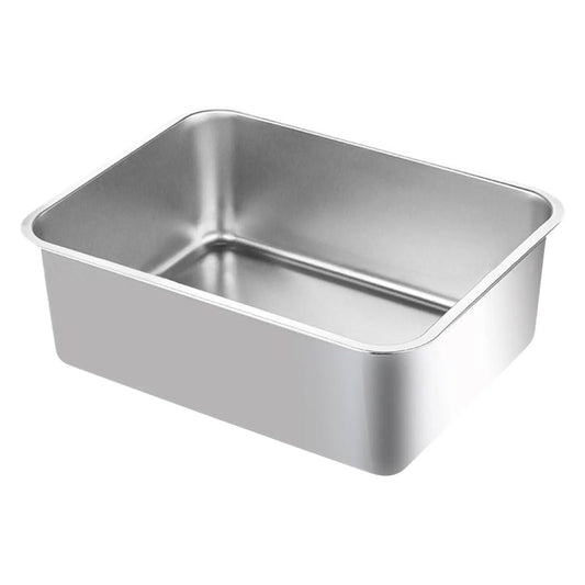 Deep-Sided Stainless Steel Cat Litter Tray