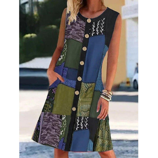 Image of Ellen | Women's Sleeveless A-Line Midi Dress
