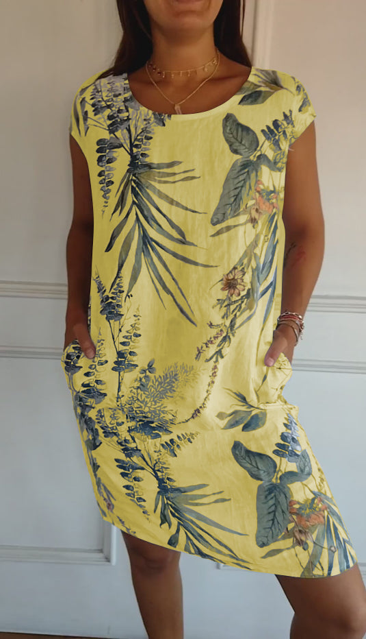 Image of Emily | Women's Floral Print Casual T-Shirt Dress