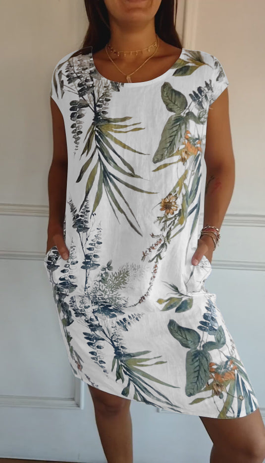 Image of Emily | Women's Floral Print Casual T-Shirt Dress