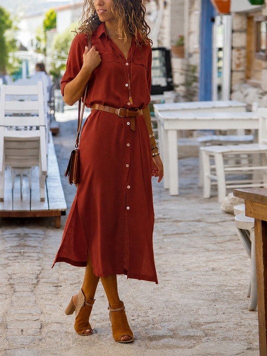 Erin | Women's Button-Down Midi Dress - Image 1