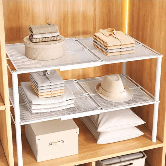 Expandable Closet Shelf - 2-Tier, Tool-Free Assembly