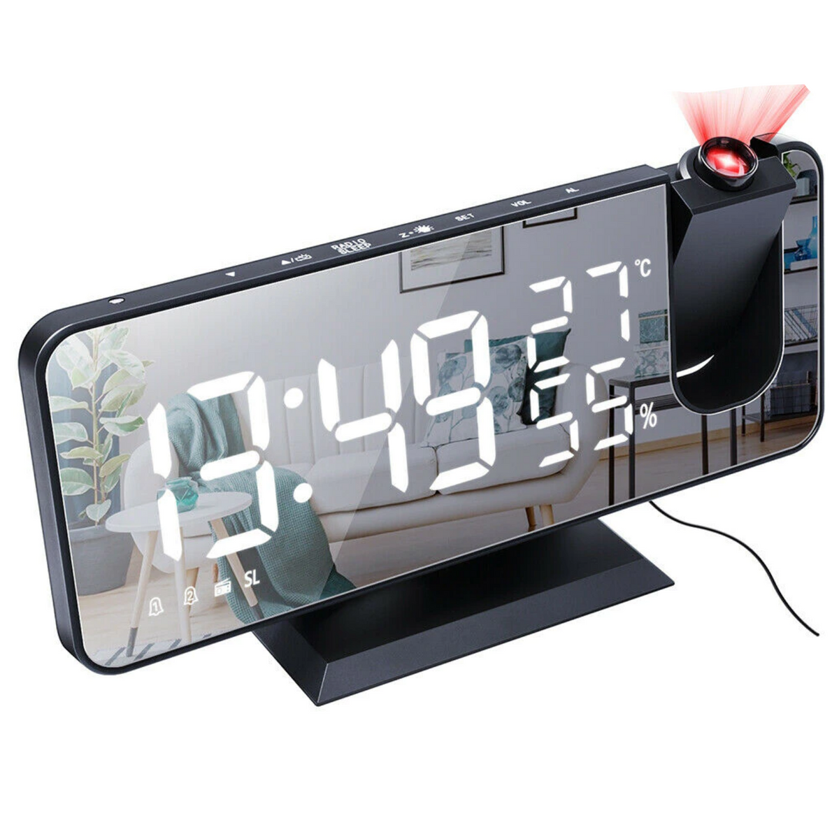 Dopiv Dopiv™ Astronatic™ | The Best Alarm Clock with LED Screen - 180° Projector - USB Charger