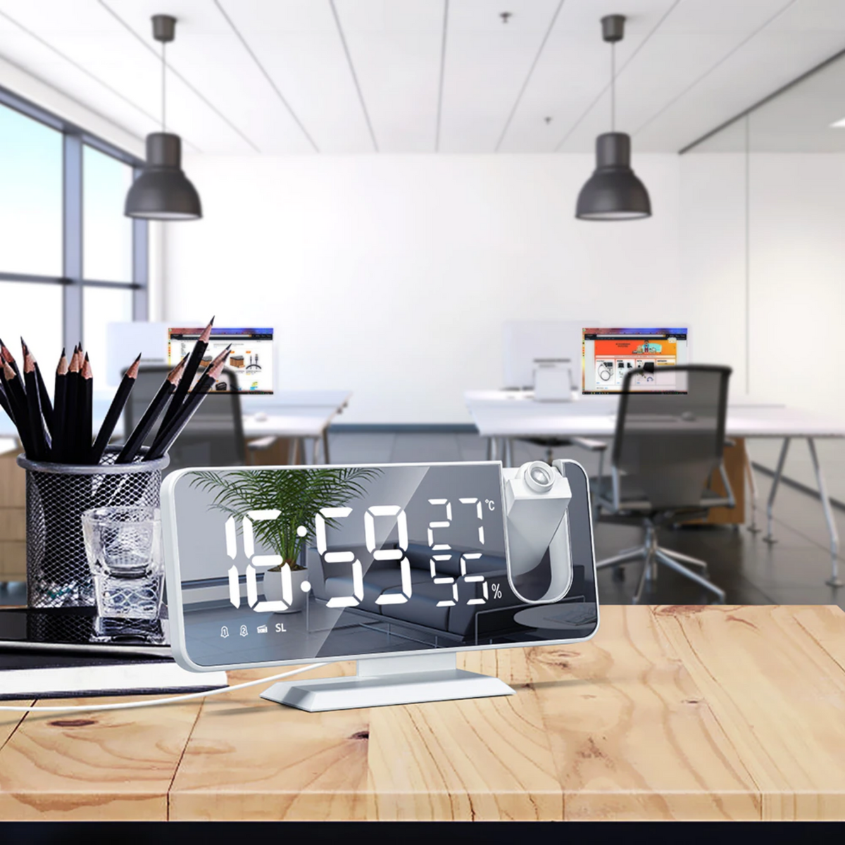 Dopiv Dopiv™ Astronatic™ | The Best Alarm Clock with LED Screen - 180° Projector - USB Charger