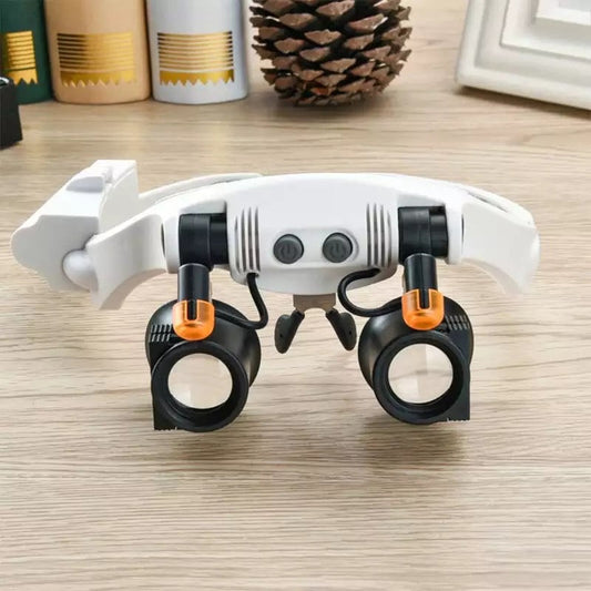 Dopiv | Jeweler Headband Magnifying Glass 8 Lens LED Light Glasses