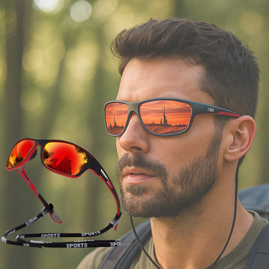 Dopiv | Men's Polarized Sports Sunglasses UK – UV400 Wrap Around Sunglasses for Cycling, Running & Outdoor Activities | Lightweight & Glare Protection