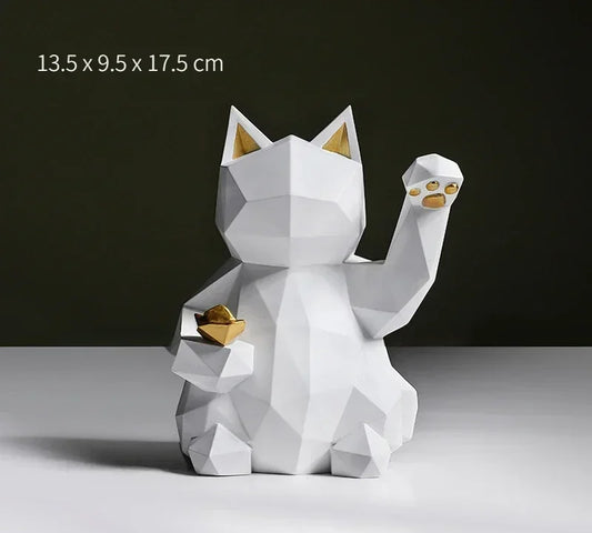 Dopiv | Nordic Minimalism Geometry Lucky Cat Statues