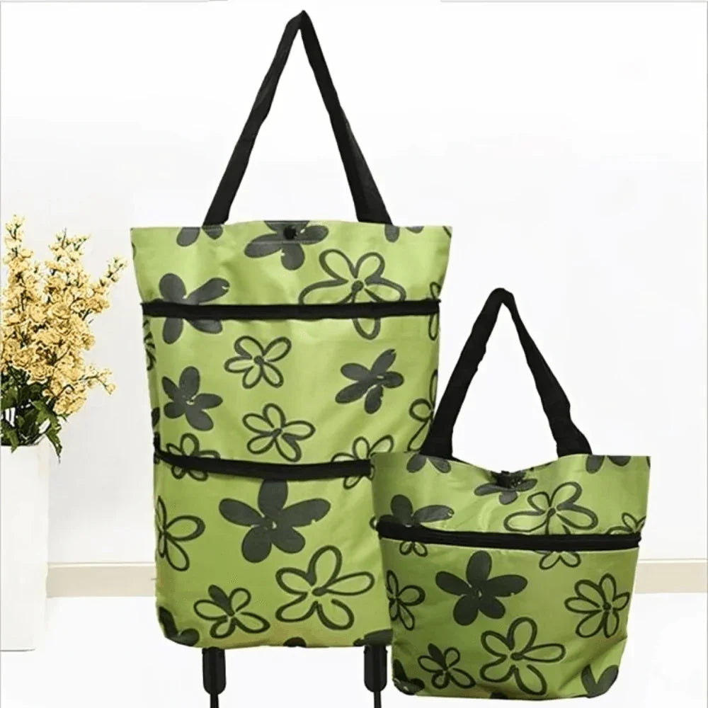 Foldable Shopping Trolley Bag with Wheels – Eco-Friendly, Compact & Lightweight
