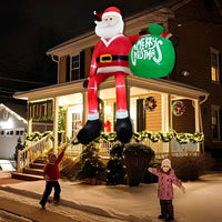 Giant LED Inflatable Climbing Santa Outdoor Christmas Decoration
