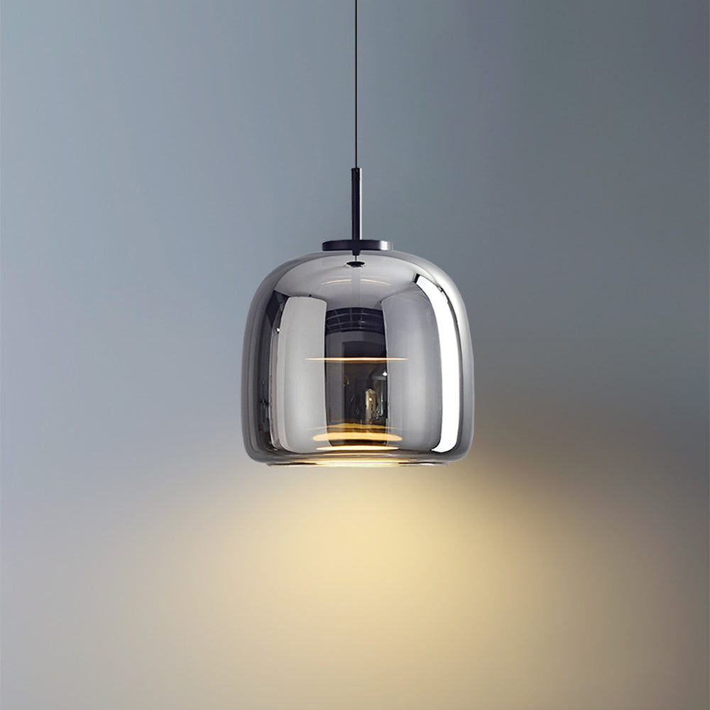 Hailie Retro LED Pendant Lamps Gold Amber Metal Glass Bedroom