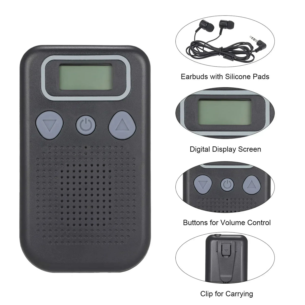 Hearing Aid Sound Amplifier – Battery-Powered In-Ear Hearing Enhancement Device with Headset for Seniors and Adults