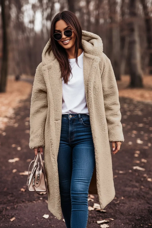 Hooded Teddy Coat for Women AI replaced image