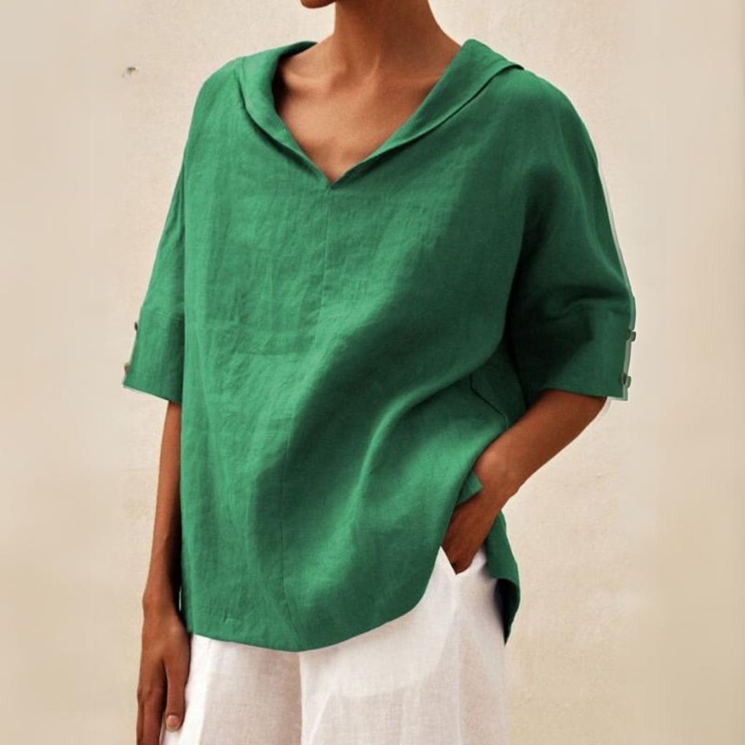 Image of Jamie | Women's V-Neck Loose Fit Blouse