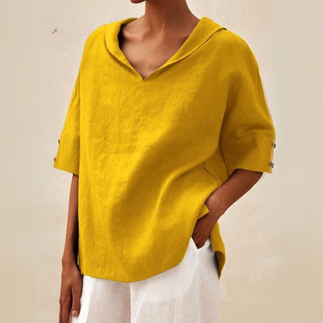 Image of Jamie | Women's V-Neck Loose Fit Blouse