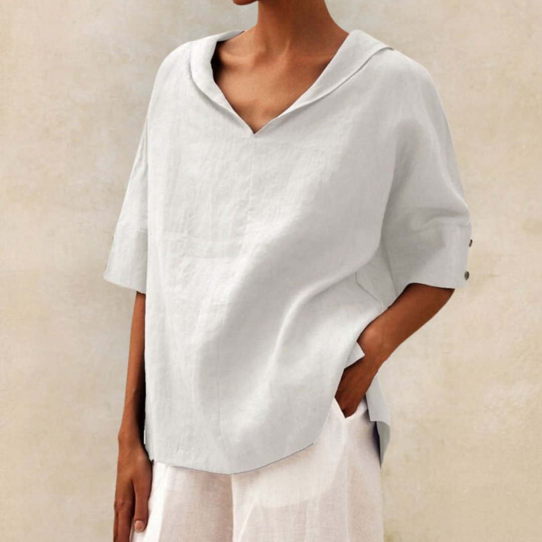 Image of Jamie | Women's V-Neck Loose Fit Blouse
