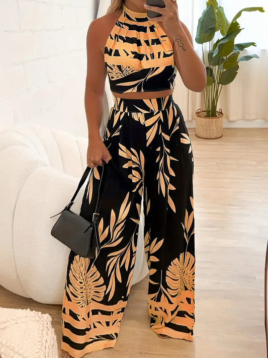 Image of Karina | Women's Halter Top Two-Piece Set