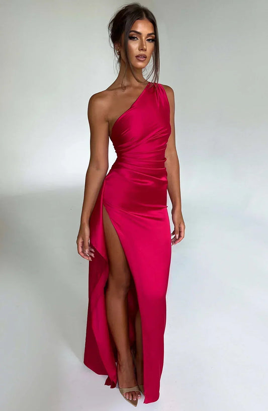 Image of Kendra | Women's One Shoulder Maxi Dress