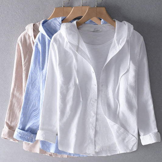 Image of Lacey | Women's Hooded Button-Down Blouse
