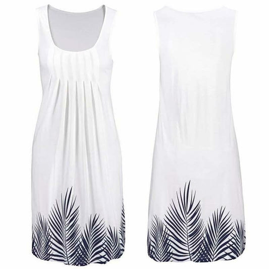 Image of Linda | Women's Sleeveless Printed Summer Knee Length Dress