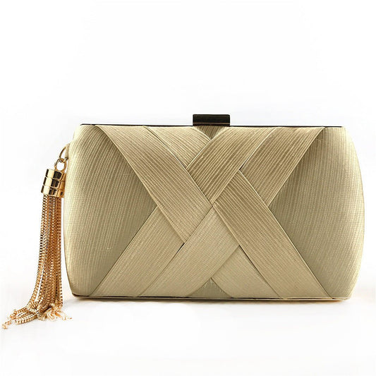 Luxury Evening Clutch | Satin Bag with Tassels for Classic and Modern Elegance