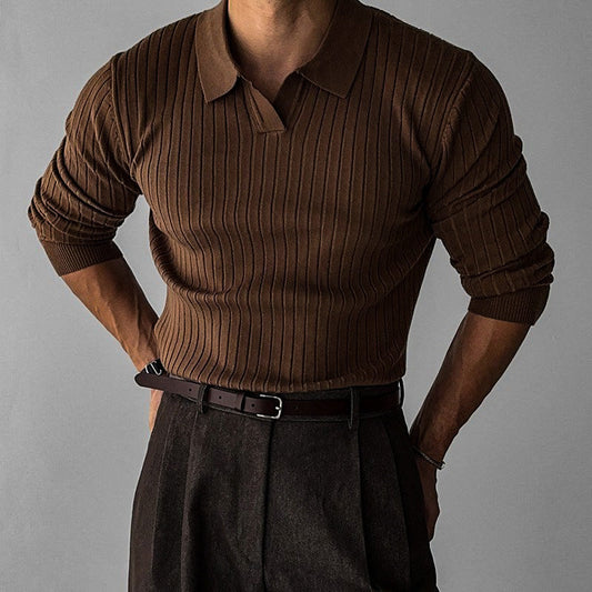 Image of Mark | Men's Slim Fit Long Sleeve Polo Shirt
