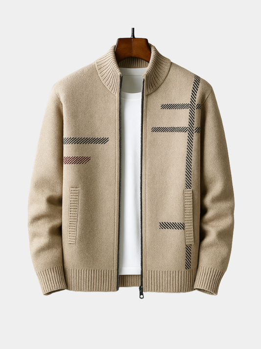 Image of Mathew | Men's Stand Collar Knit Zip-Up Jacket
