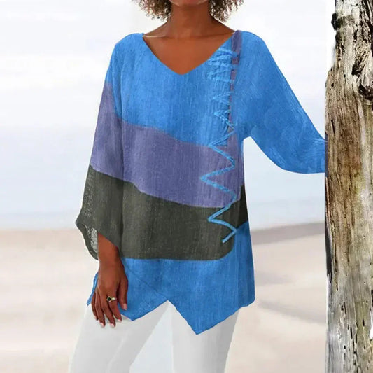 Image of Megan | Women's V-Neck Long Sleeve Blouse