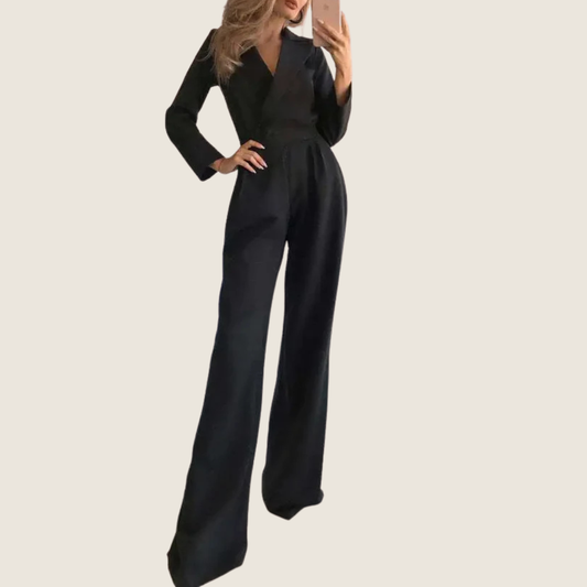 Image of Melissa | Women's V-Neck Wrap Maxi Jumpsuit